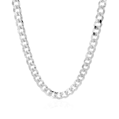 5.7mm 14k white gold solid curb chain necklace by Bids.com, silver-tone links on Tampa Home & Garden Store