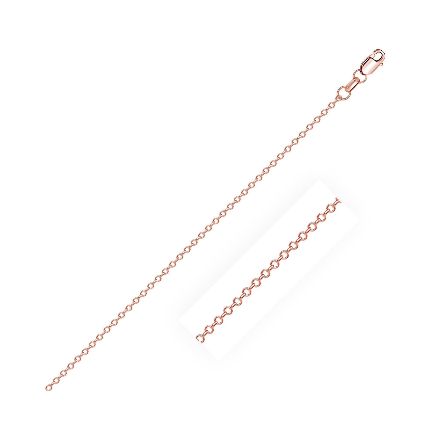 Diamond cut cable link chain necklace 0.8 mm in 14k rose gold with lobster clasp by Bids.com on Tampa Home & Garden Store