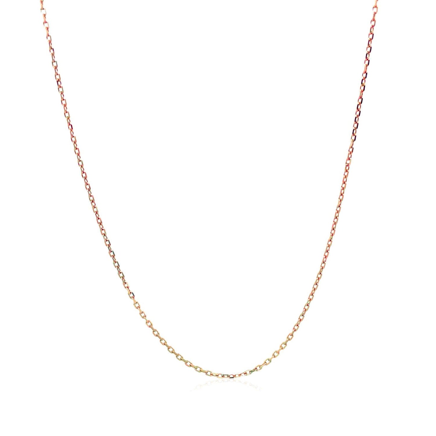 Diamond cut cable link chain necklace, 0.8 mm rose gold 14k, Bids.com on Tampa Home & Garden Store