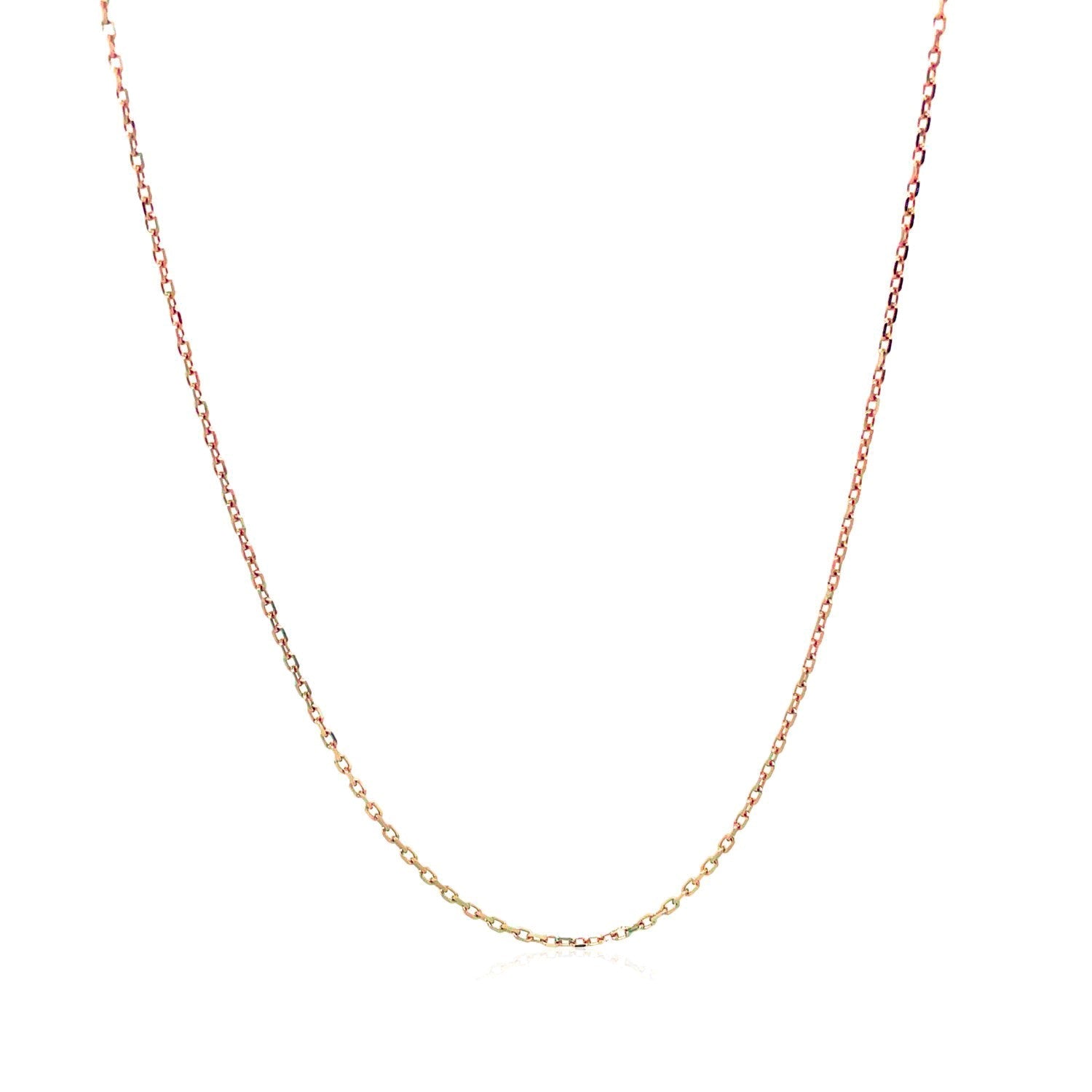 Diamond cut cable link chain necklace, 0.8 mm rose gold 14k, Bids.com on Tampa Home & Garden Store