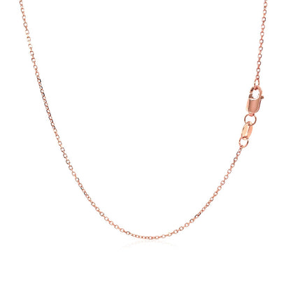 Diamond Cut Cable Link Chain necklace 14k rose gold 0.8mm, lobster clasp, by Bids.com on Tampa Home & Garden Store
