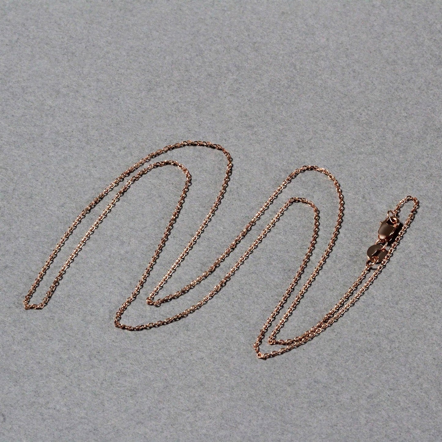 Diamond cut cable link chain necklace in 14k rose gold 0.8 mm, elegant shimmer on Tampa Home & Garden Store
