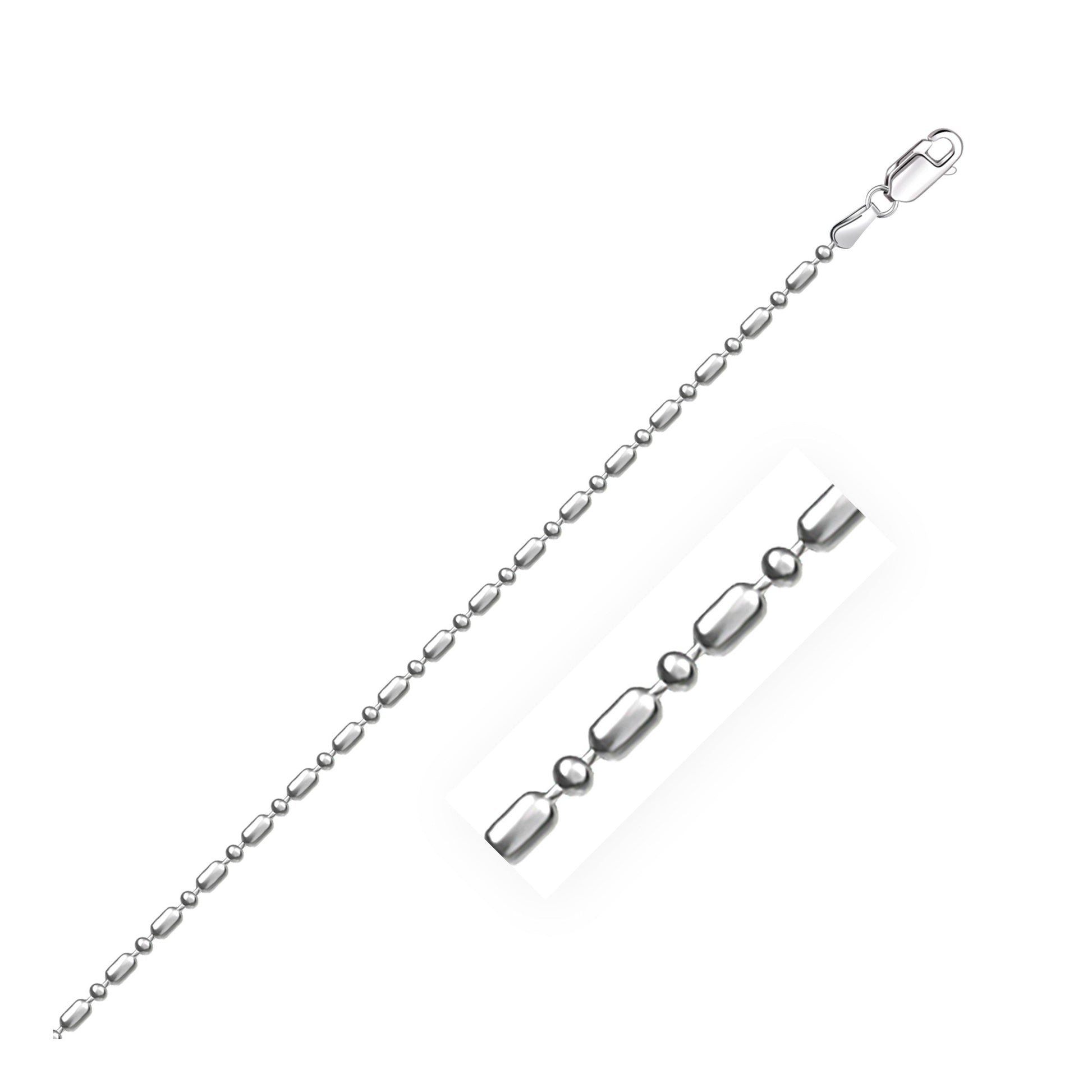 Necklace 14k white gold diamond-cut alternating bead chain 1.5mm Bids.com on Tampa Home & Garden Store