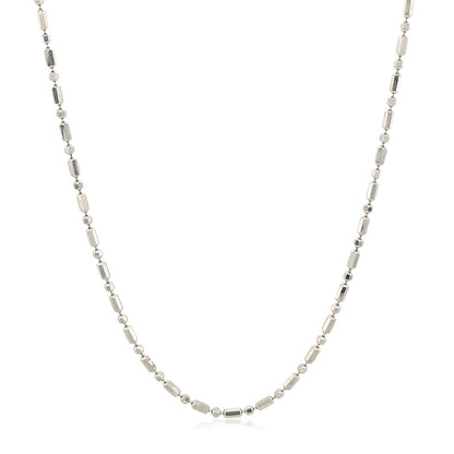 14k white gold diamond-cut alternating bead chain necklace 1.5mm by Bids.com on Tampa Home & Garden Store