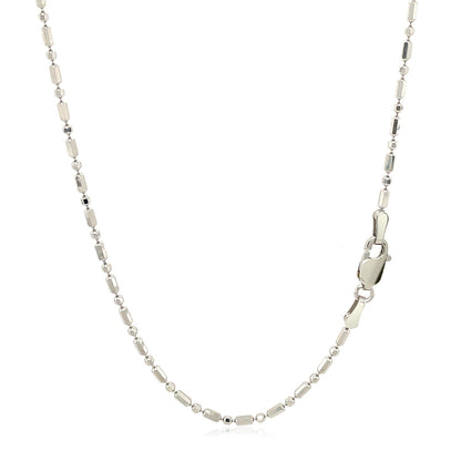 14k white gold diamond-cut alternating bead chain necklace by Bids.com with lobster clasp on Tampa Home & Garden Store