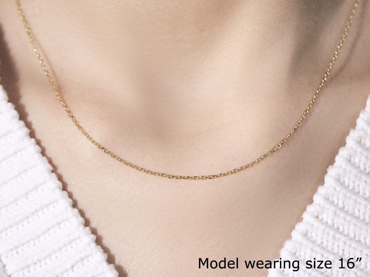 14k yellow gold faceted cable link necklace 1.3mm, 16-inch, Bids.com on Tampa Home & Garden Store