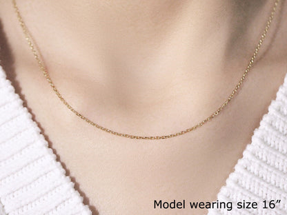 14k yellow gold faceted cable link necklace 1.3mm, 16-inch, Bids.com on Tampa Home & Garden Store