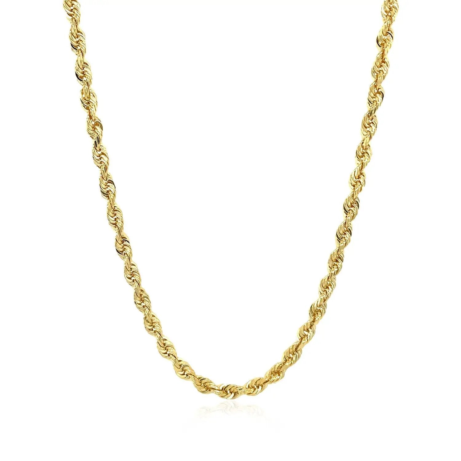 Necklace 3.0mm 14k Yellow Gold Solid Diamond Cut Rope Chain by Bids.com on Tampa Home & Garden Store