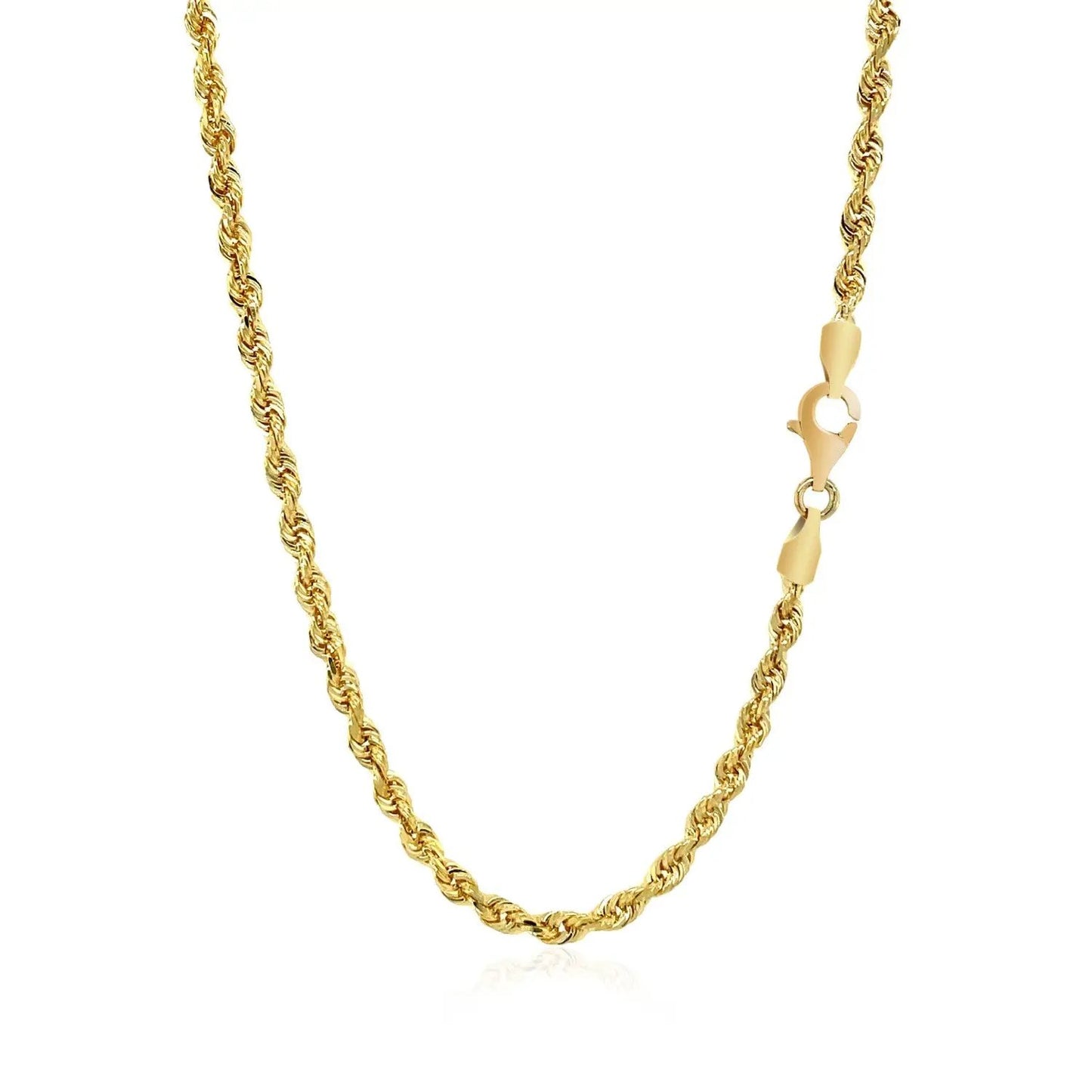 3.0mm 14k yellow gold solid diamond-cut rope chain necklace by Bids.com on Tampa Home & Garden Store