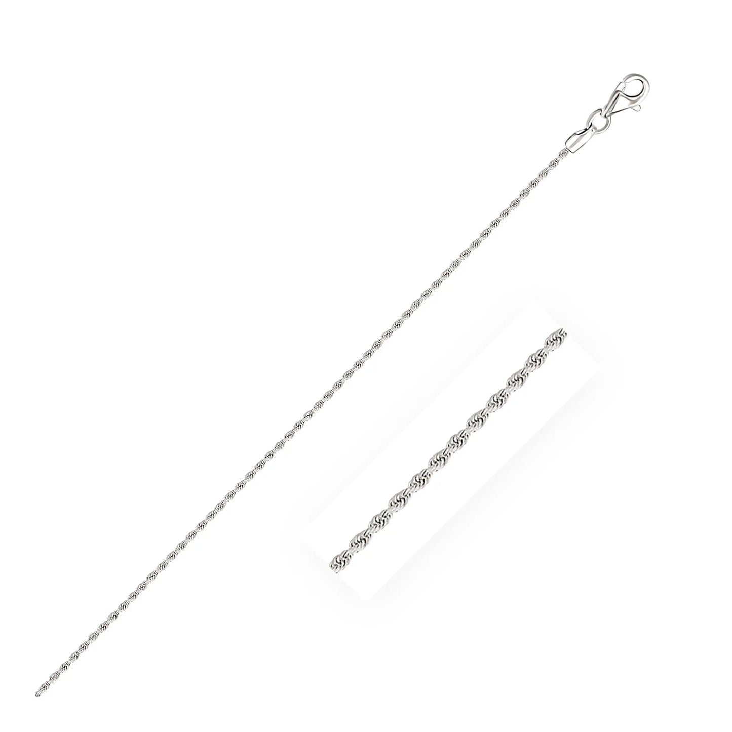 14k white gold solid diamond-cut rope chain necklace 1.5mm with lobster clasp by Bids.com on Tampa Home & Garden Store