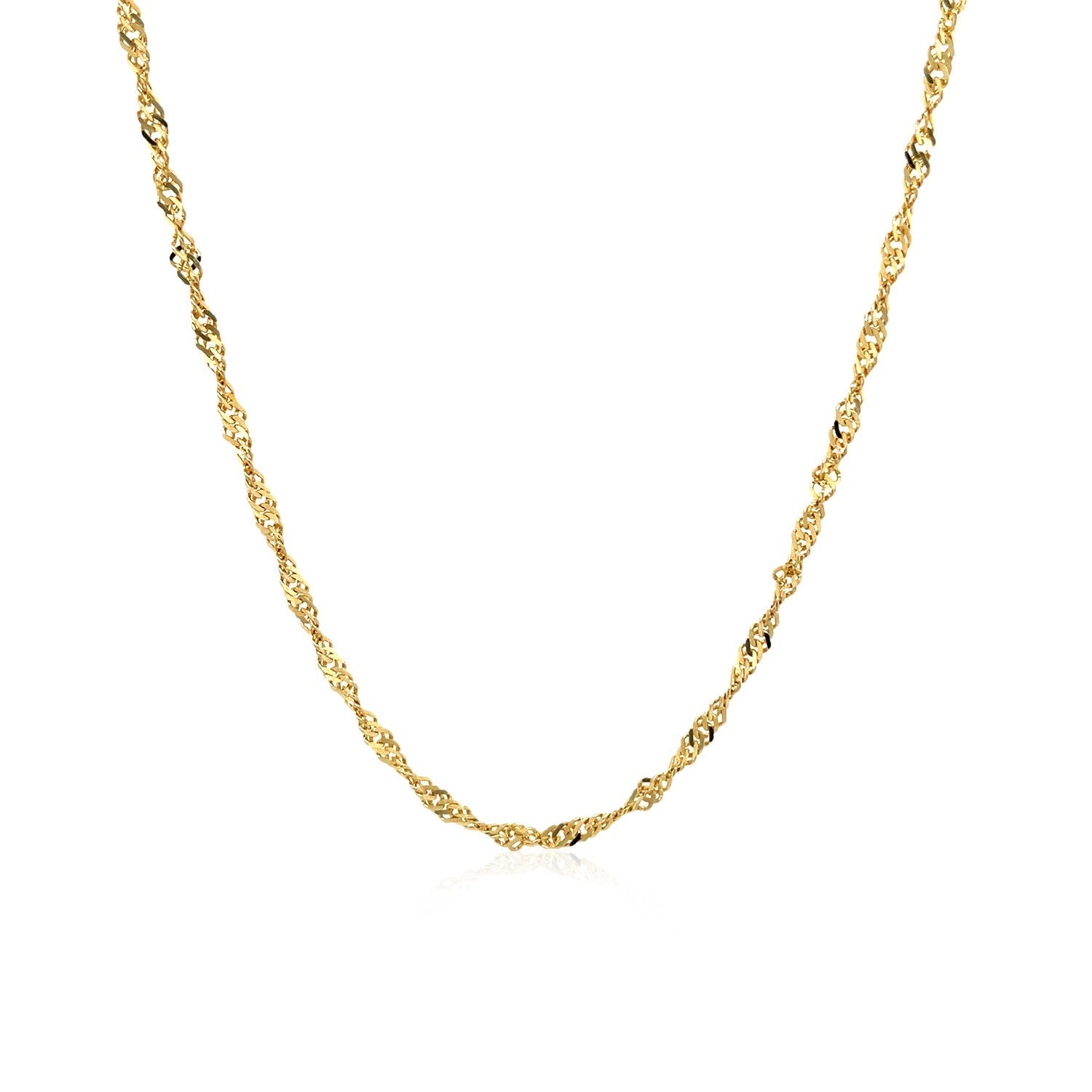 Singapore chain necklace, 14k yellow gold, 1.7mm width on Tampa Home & Garden Store