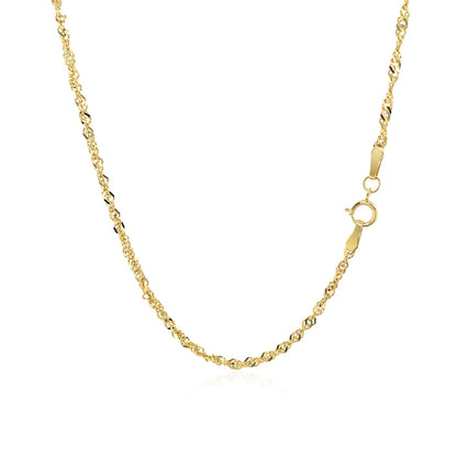 14k yellow gold Singapore chain necklace 1.7mm with lobster clasp on Tampa Home & Garden Store