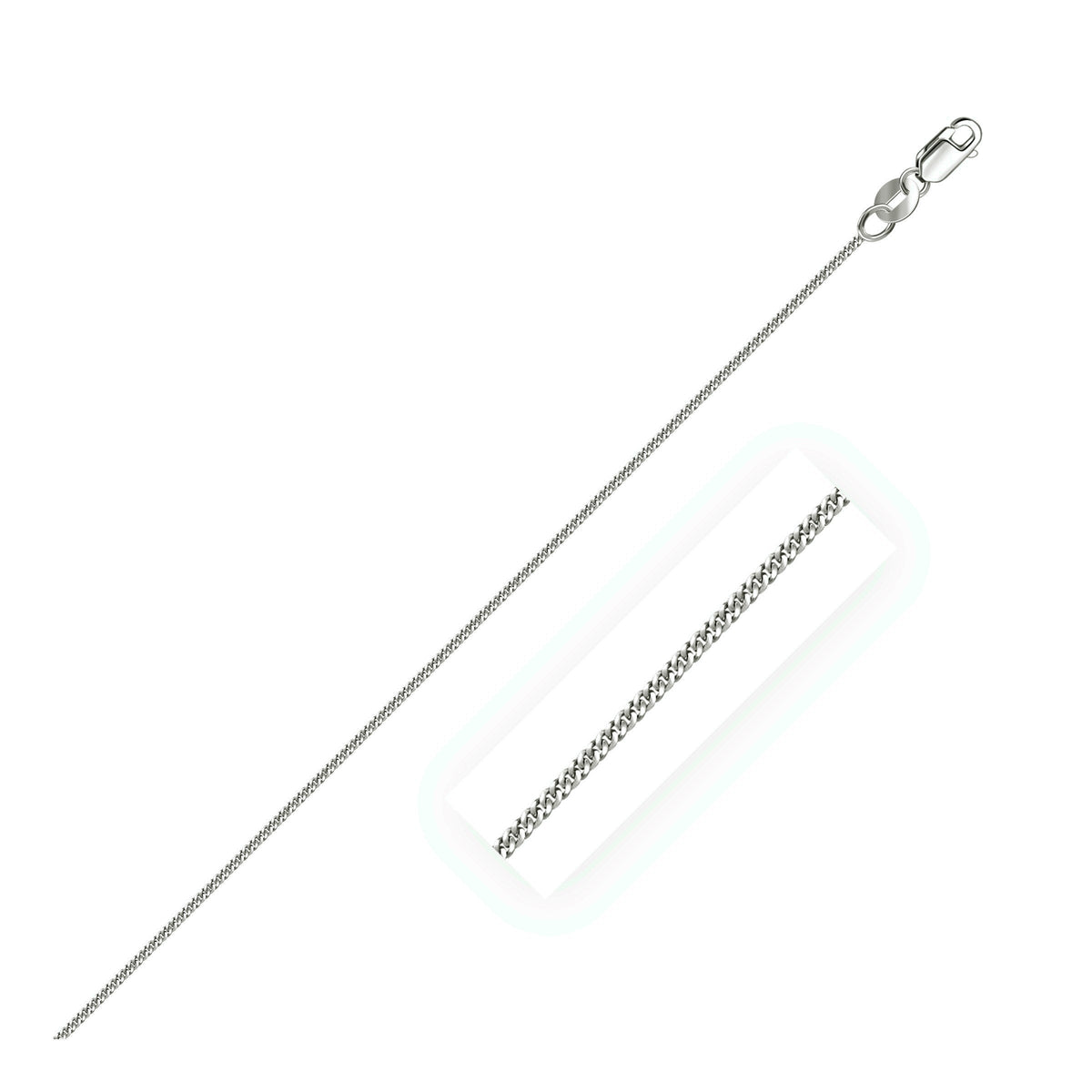 14k white gold gourmette chain necklace, 1.0mm, silver tone, by Bids.com on Tampa Home & Garden Store
