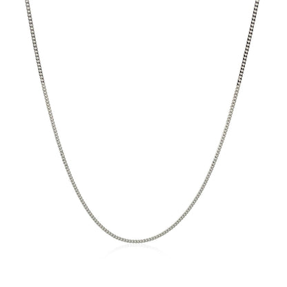 14k white gold gourmette chain necklace 1.0mm by Bids.com on Tampa Home & Garden Store