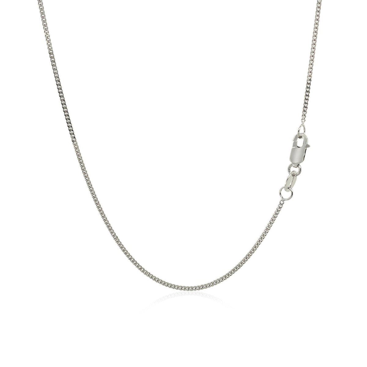 14k white gold gourmette chain necklace 1.0mm with lobster clasp on Tampa Home & Garden Store