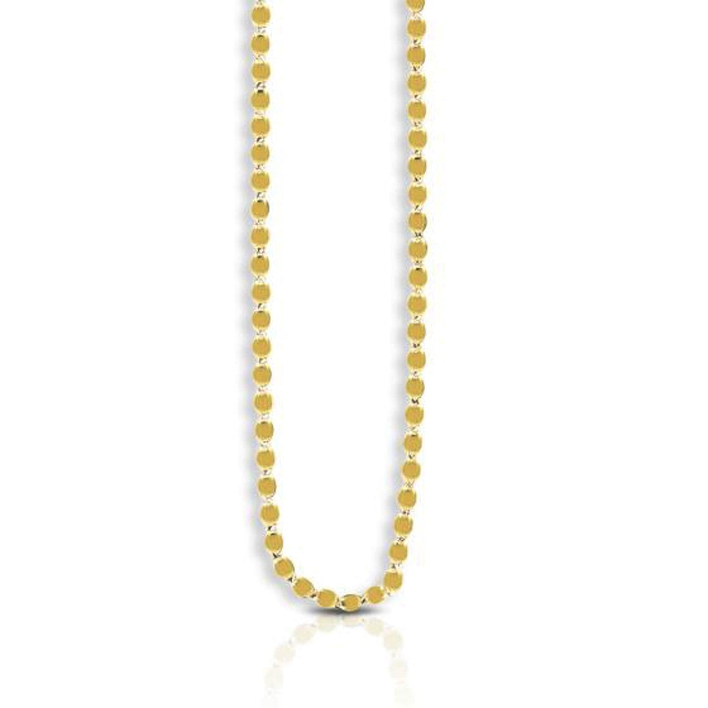14k yellow gold oval mirror chain necklace with 2.20 mm disk links by Bids.com on Tampa Home & Garden Store