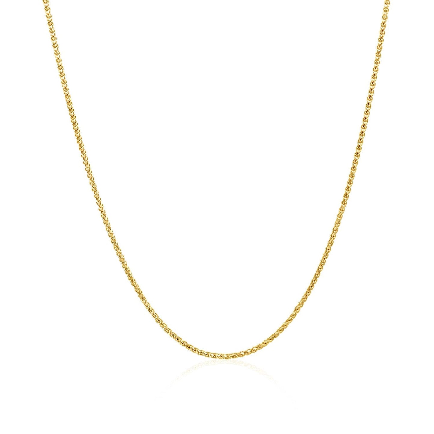 14k yellow gold diamond-cut round wheat chain necklace 1.0mm by Bids.com on Tampa Home & Garden Store