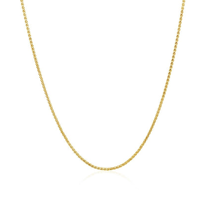 14k yellow gold diamond-cut round wheat chain necklace 1.0mm by Bids.com on Tampa Home & Garden Store