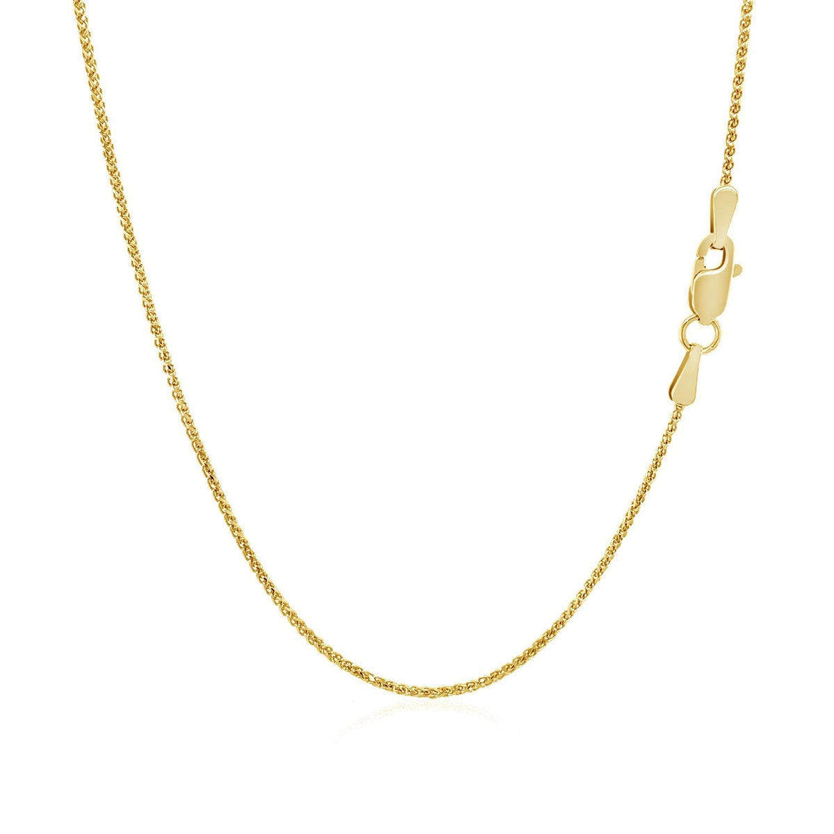 14k yellow gold diamond-cut round wheat chain necklace 1.0mm with lobster clasp Bids.com on Tampa Home & Garden Store