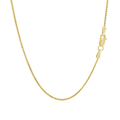 14k yellow gold diamond-cut round wheat chain necklace 1.0mm with lobster clasp Bids.com on Tampa Home & Garden Store