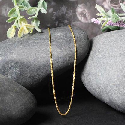 14k yellow gold diamond-cut round wheat chain necklace 1.0mm by Bids.com on Tampa Home & Garden Store