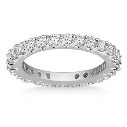 14k white gold common prong round diamond eternity ring with full diamond band on Tampa Home & Garden Store