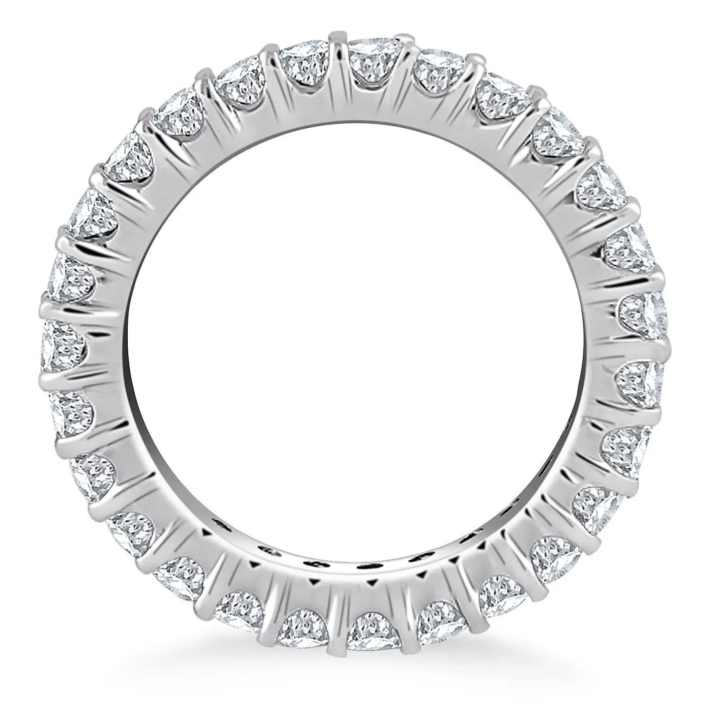14k white gold eternity ring with round diamonds in common prong settings, Bids.com on Tampa Home & Garden Store