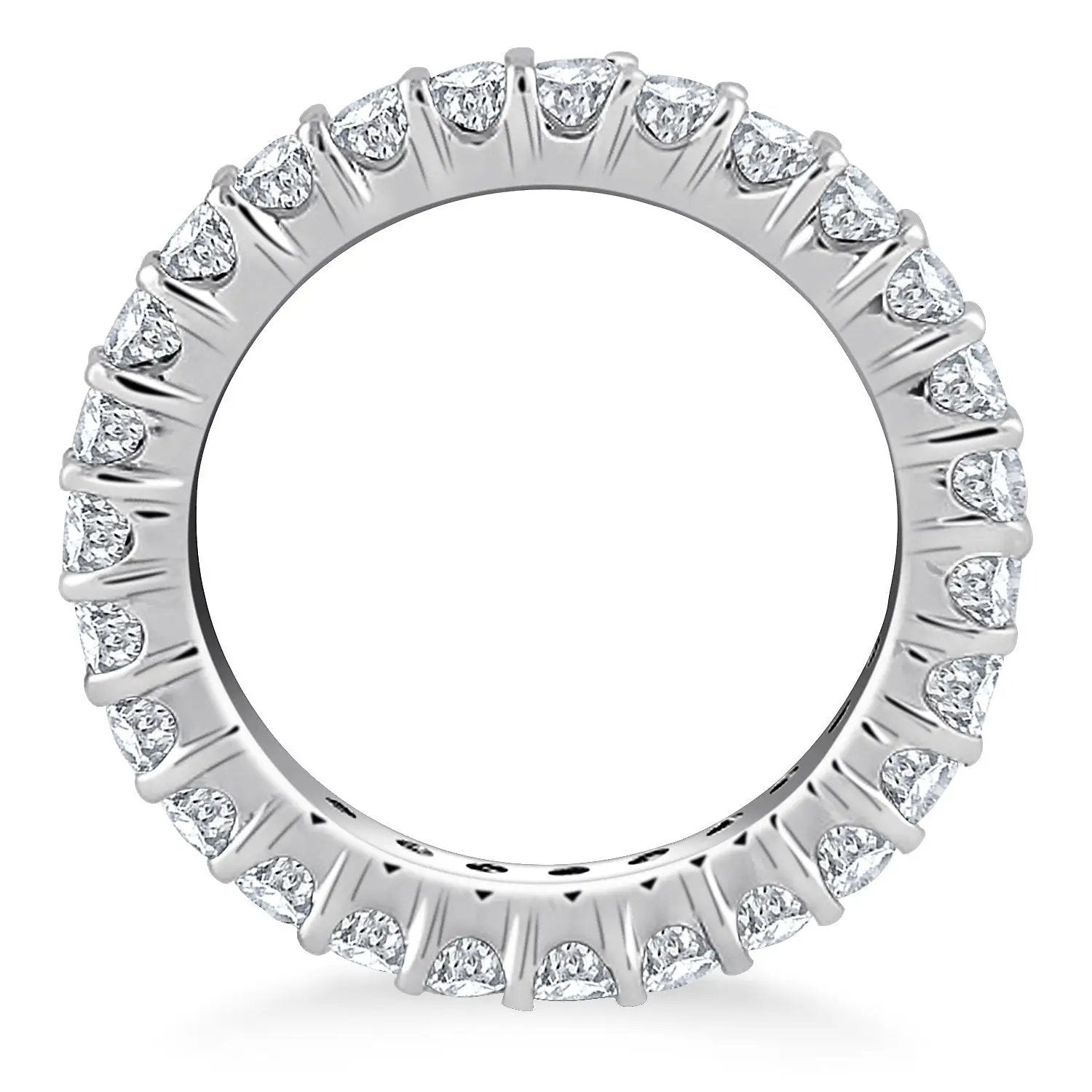 14k white gold eternity ring with round diamonds in common prong settings, Bids.com on Tampa Home & Garden Store