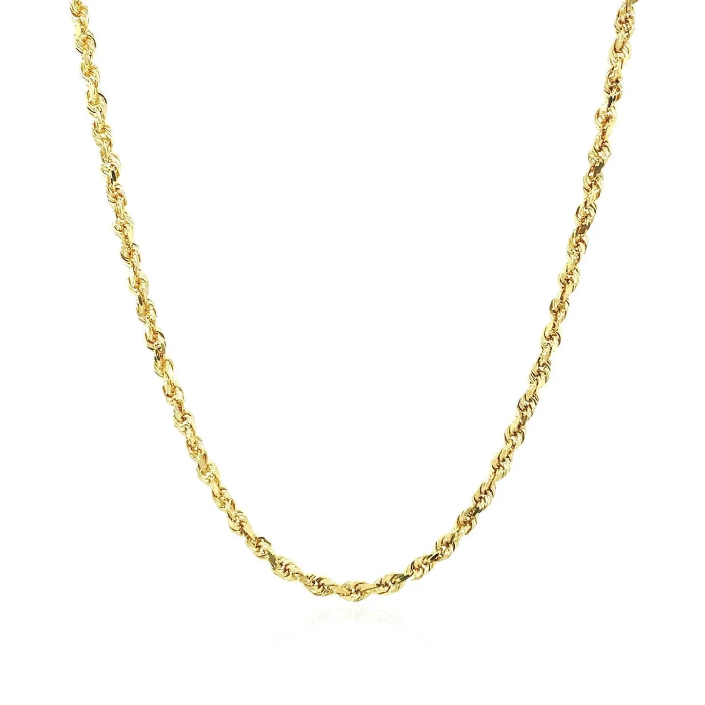 2.25mm 10k yellow gold solid diamond-cut rope chain necklace on Tampa Home & Garden Store
