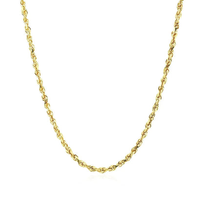2.25mm 10k yellow gold solid diamond-cut rope chain necklace on Tampa Home & Garden Store