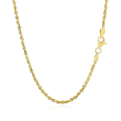 Rope chain necklace 2.25mm, 10k yellow gold solid diamond-cut by Bids.com on Tampa Home & Garden Store