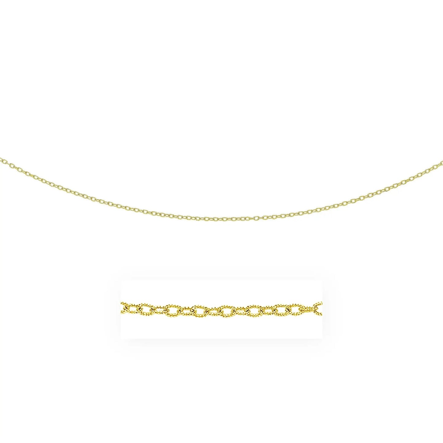 2.5mm yellow gold textured-link pendant chain necklace by Bids.com on Tampa Home & Garden Store