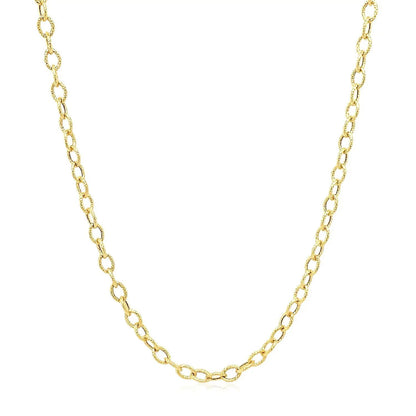 2.5mm 14k yellow gold textured-link pendant chain necklace on Tampa Home & Garden Store