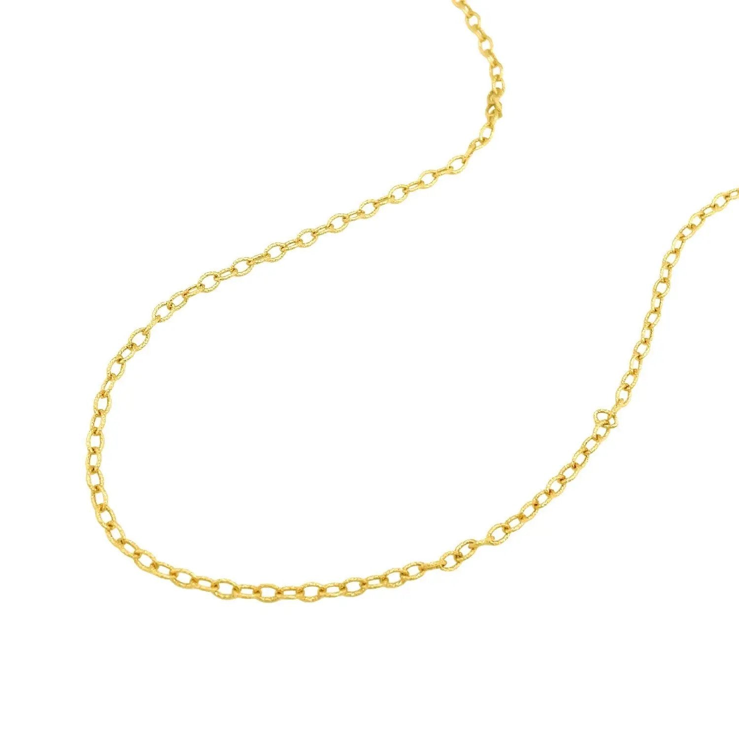 2.5mm 14k yellow gold pendant chain with textured links necklace on Tampa Home & Garden Store