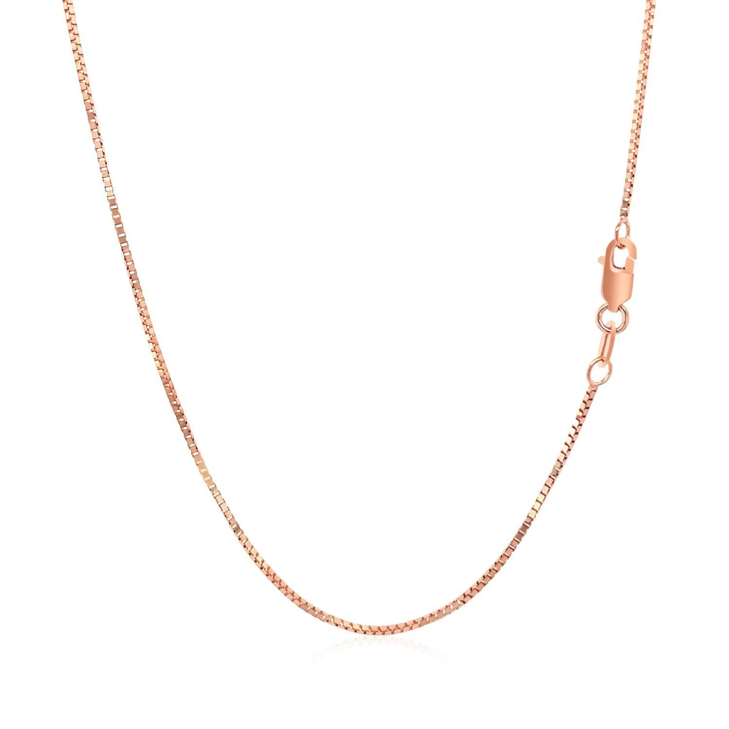14k rose gold box chain necklace 0.8mm with lobster clasp on Tampa Home & Garden Store