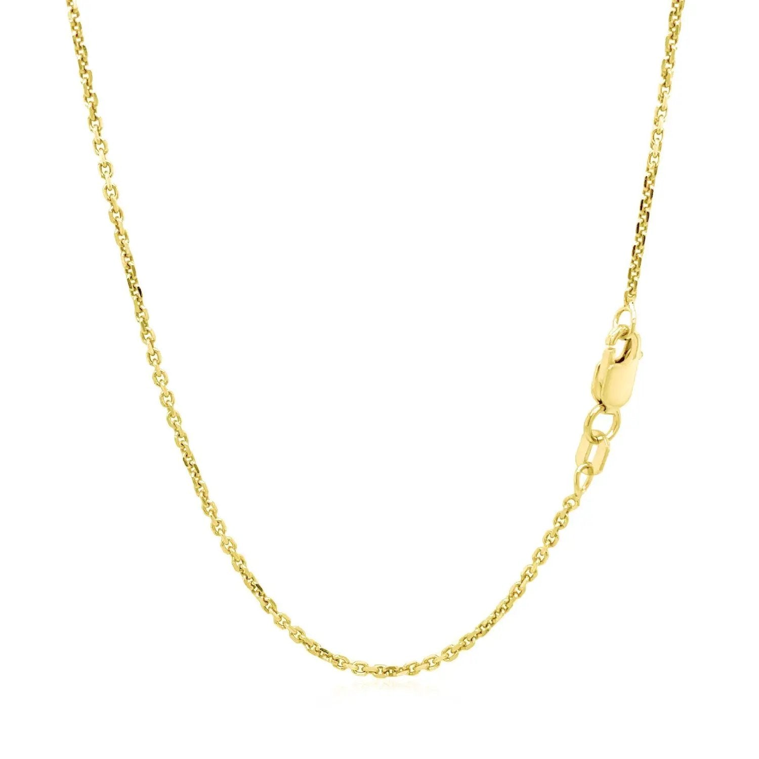 14k yellow gold diamond-cut cable link chain necklace 1.4mm on Tampa Home & Garden Store