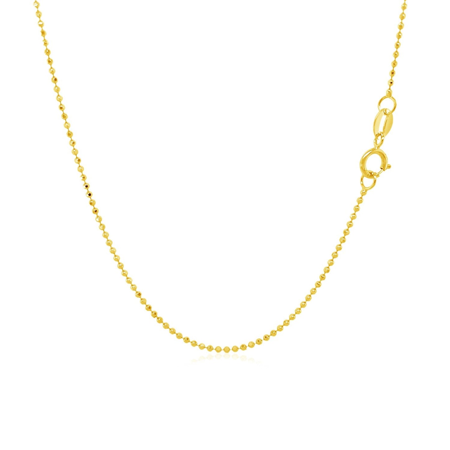 14k yellow gold diamond-cut bead chain necklace 1.0mm Bids.com on Tampa Home & Garden Store