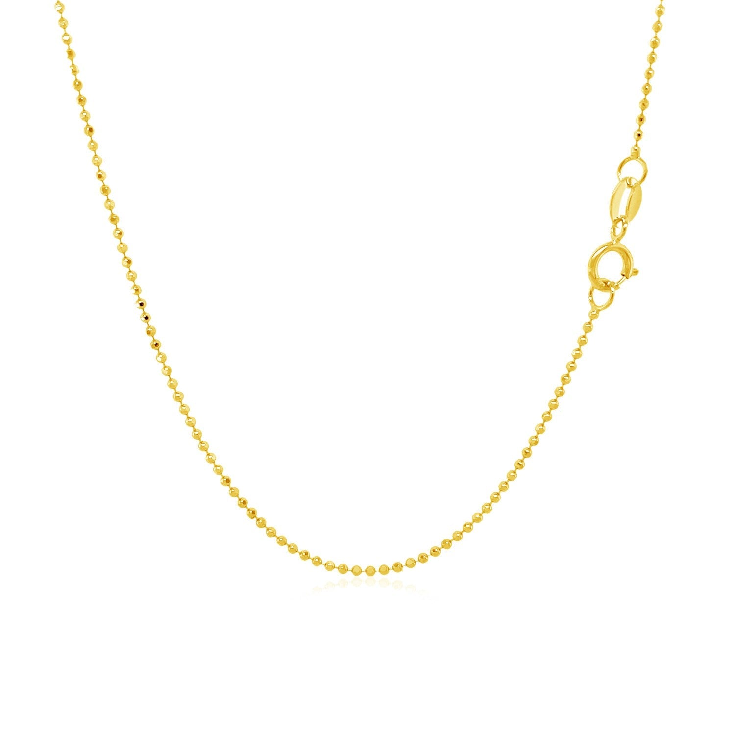 14k yellow gold diamond-cut bead chain necklace 1.0mm Bids.com on Tampa Home & Garden Store