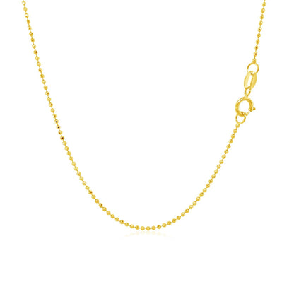 14k yellow gold diamond-cut bead chain necklace 1.0mm Bids.com on Tampa Home & Garden Store