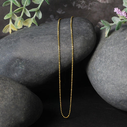 14k yellow gold diamond-cut bead chain necklace 1.0mm by Bids.com on Tampa Home & Garden Store