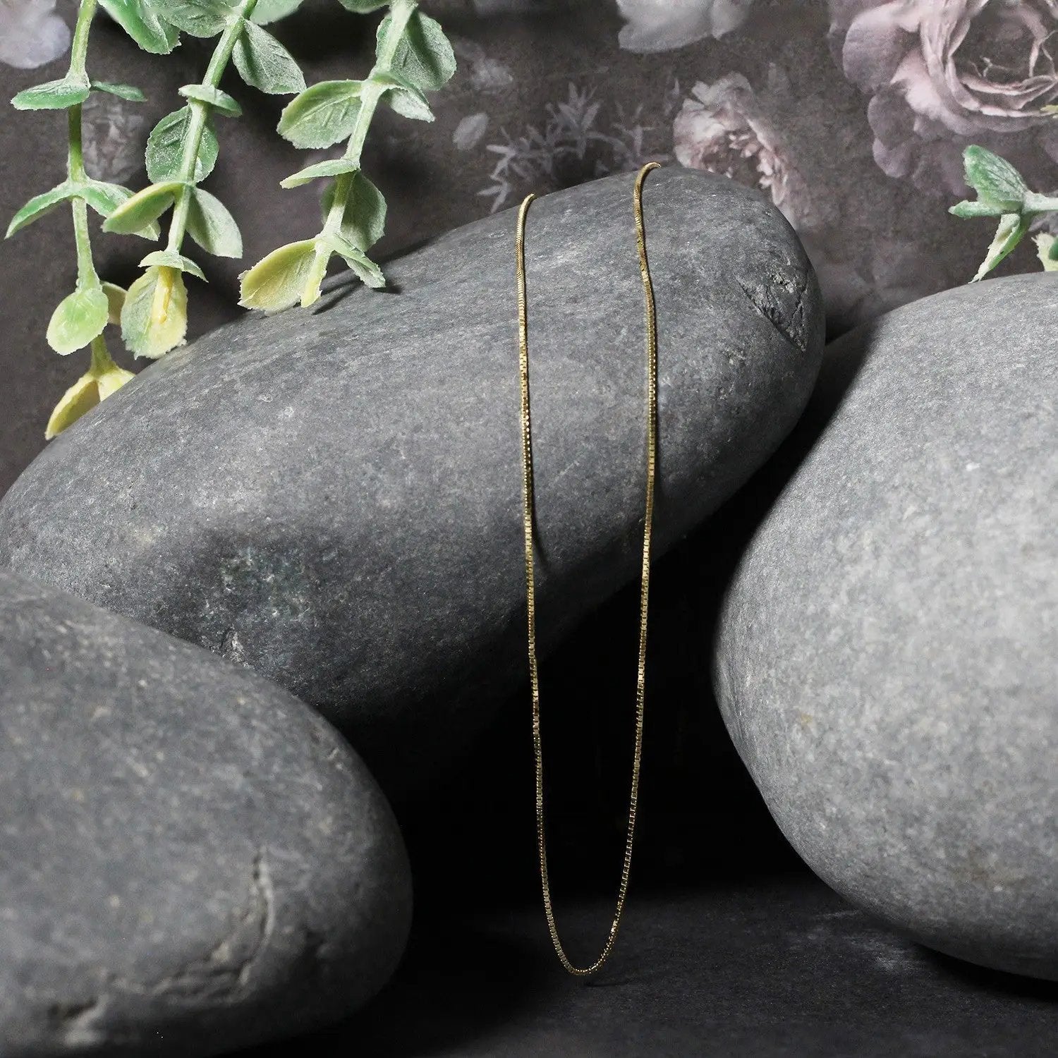 Two 10k yellow gold classic box chain necklaces 0.60 mm by Bids.com on Tampa Home & Garden Store