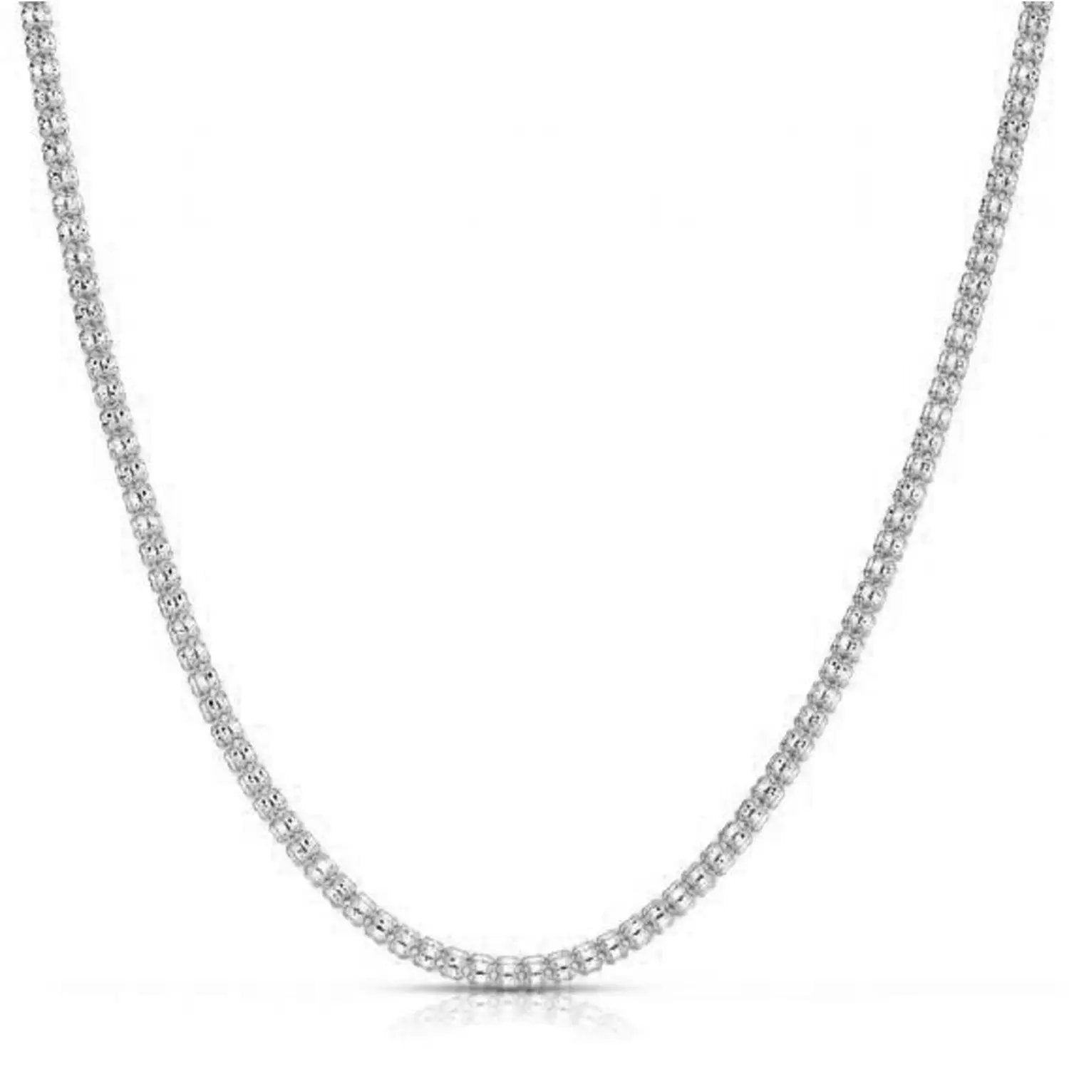 Ice Barrel chain necklace in 14k white gold, 3.14 mm, by Bids.com on Tampa Home & Garden Store