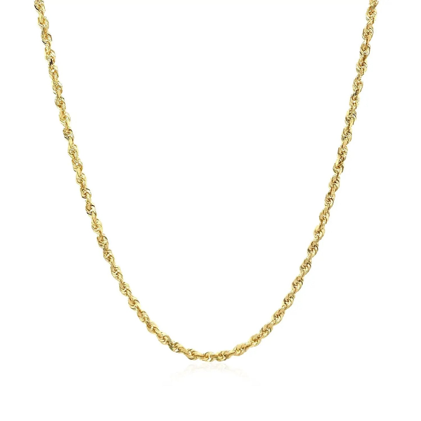 Rope chain necklace 2.0mm 10k yellow gold solid diamond-cut Bids.com on Tampa Home & Garden Store