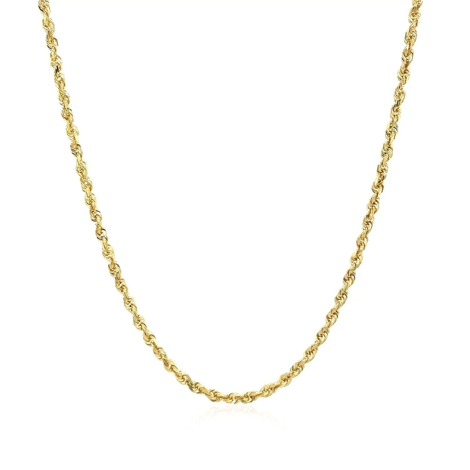 Rope chain necklace 2.0mm 10k yellow gold solid diamond-cut Bids.com on Tampa Home & Garden Store
