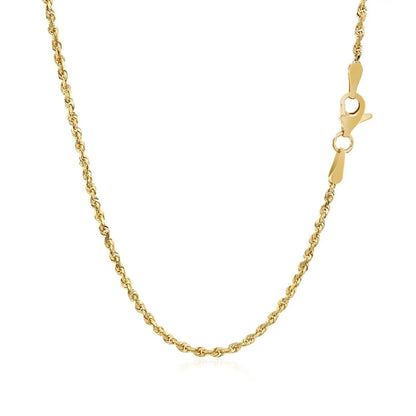 2.0mm 10k yellow gold solid diamond-cut rope chain necklace with lobster clasp on Tampa Home & Garden Store