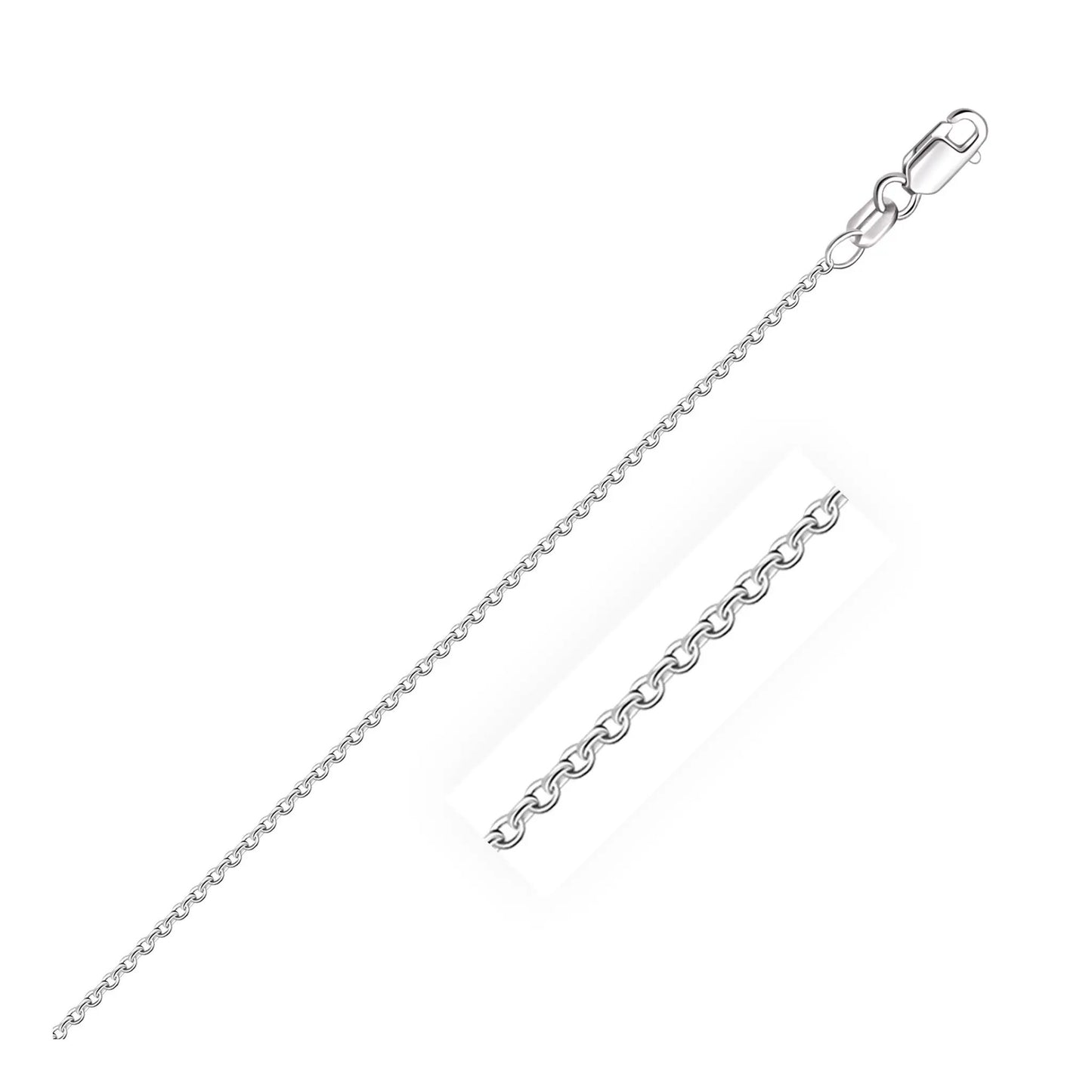 14k white gold round cable link chain necklace 1.5mm by Bids.com with lobster clasp on Tampa Home & Garden Store
