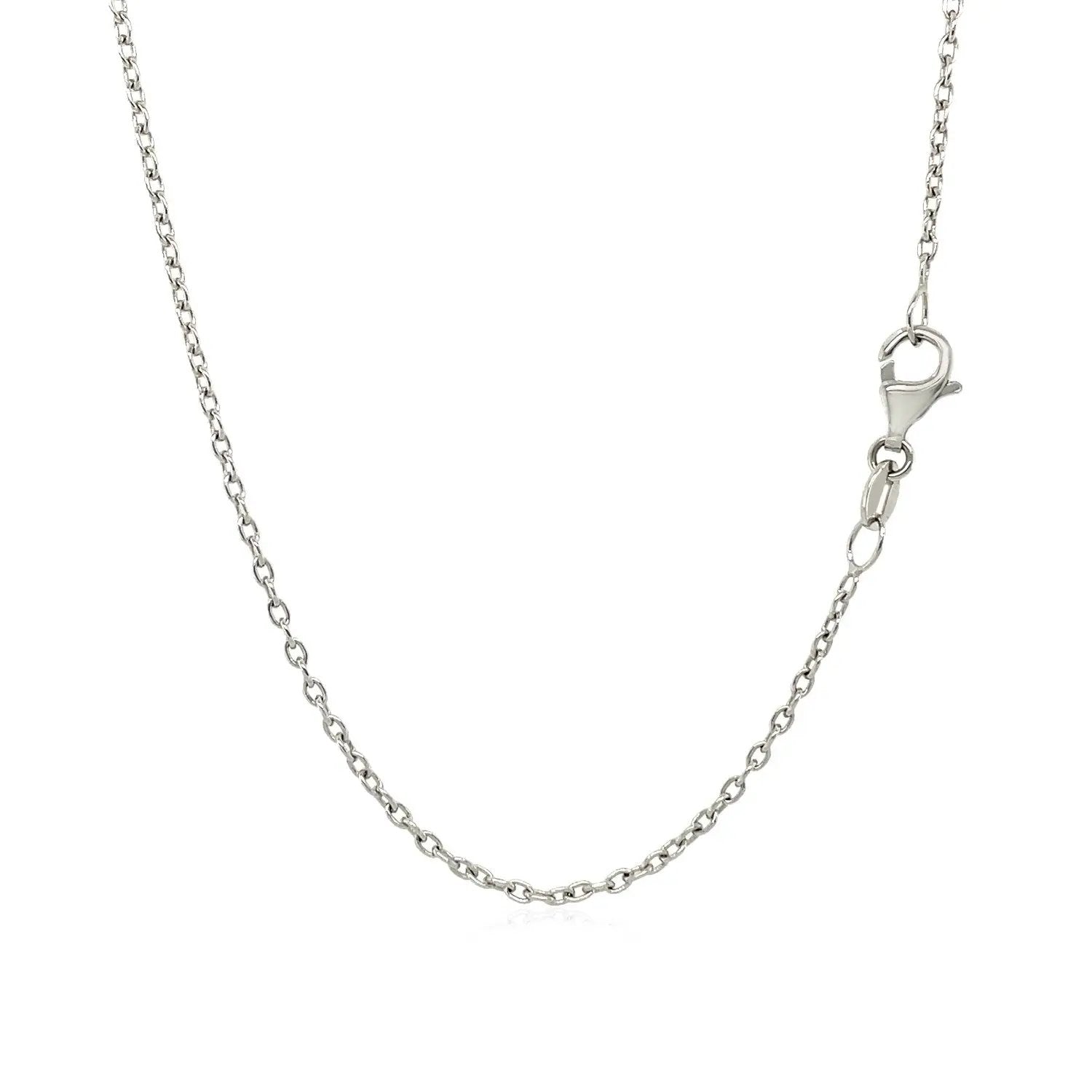 14k white gold round cable link chain necklace 1.5mm with lobster clasp by Bids.com on Tampa Home & Garden Store