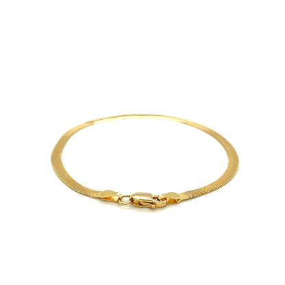 3.0mm 14k yellow gold Super Flex herringbone bracelet with secure clasp on Tampa Home & Garden Store