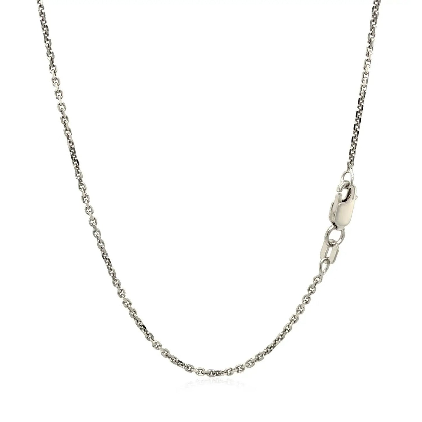 14k white gold diamond-cut cable link chain necklace 1.4mm with lobster clasp Bids.com on Tampa Home & Garden Store