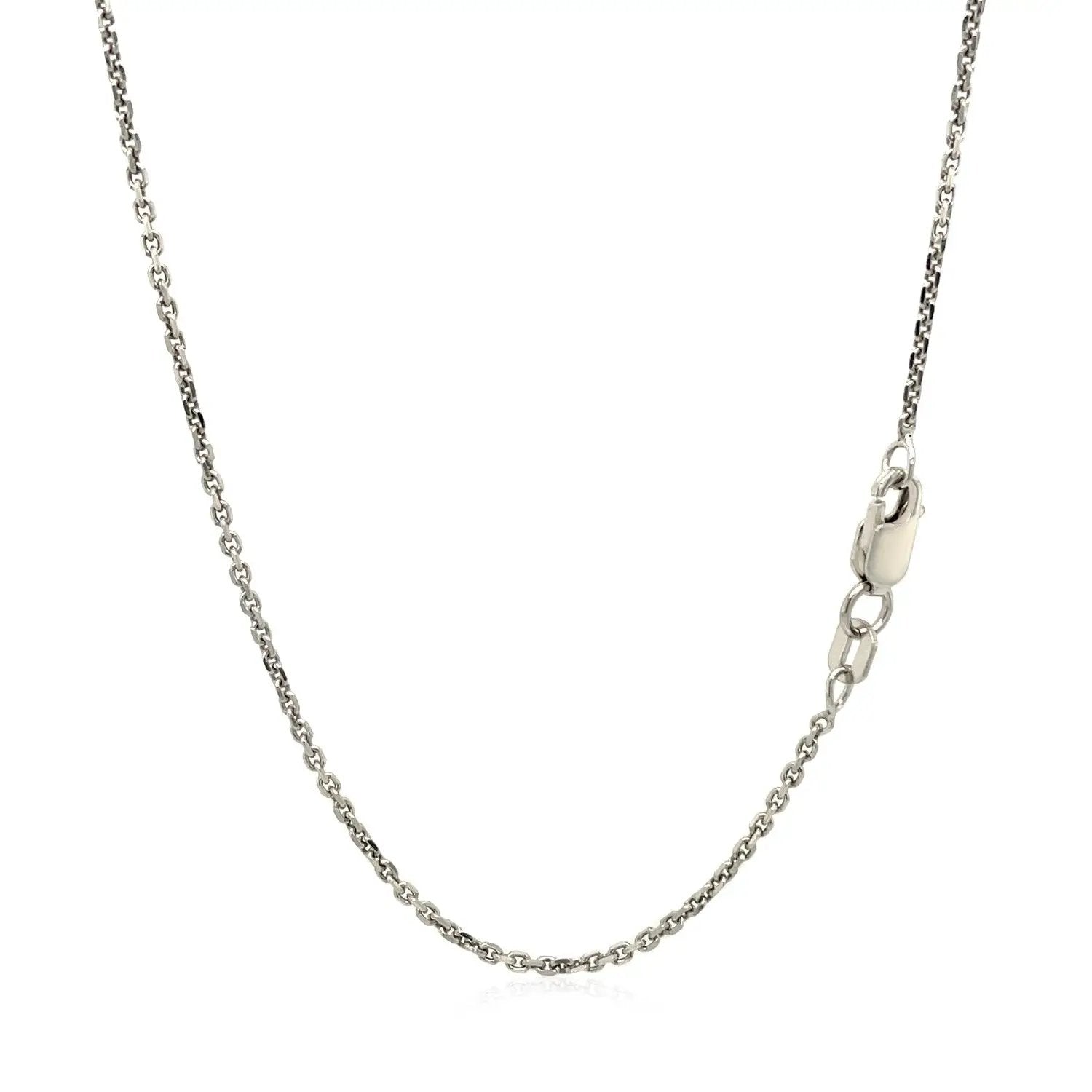 14k white gold diamond-cut cable link chain necklace 1.4mm with lobster clasp Bids.com on Tampa Home & Garden Store